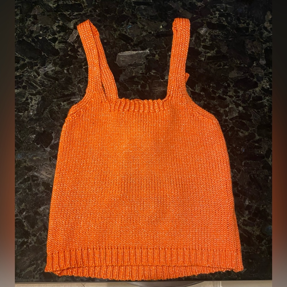 Lulus - Orange Tie-Back Sweater Tank Top